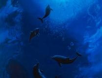 Dolphins Moondance - 1992 Acrylics on Canvas, 213 cm x 274 cm